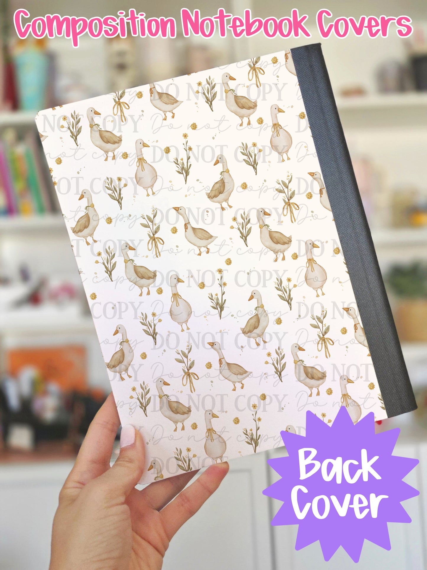 Watercolor Goose Composition Notebook Cover