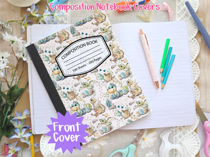 Cute Dinos Composition Notebook Cover