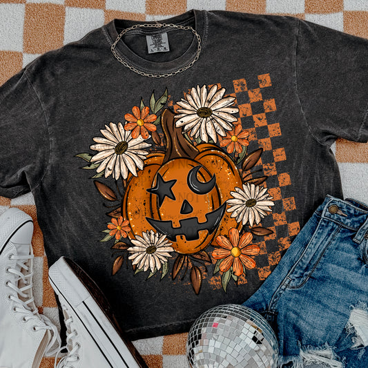Grungy Floral Jack O’ lantern