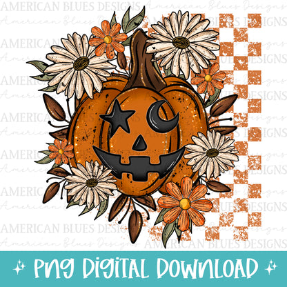 Grungy Floral Jack O’ lantern