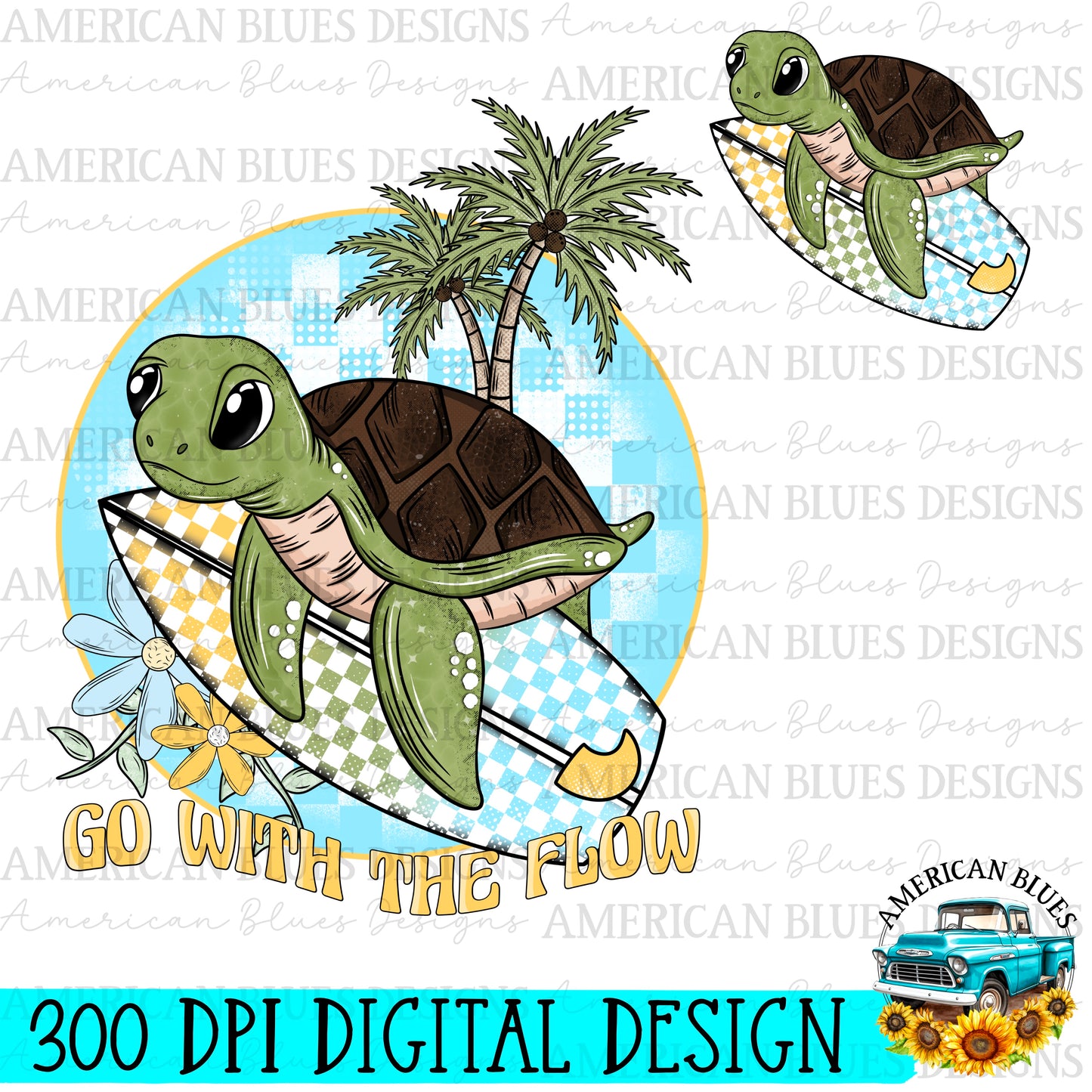 Go with the flow digital design | American Blues Designs 