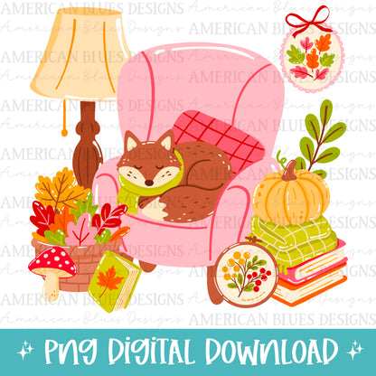 Cozy Bookish Fall Fox