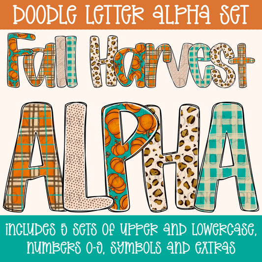 Fall Harvest Doodle Alpha Set