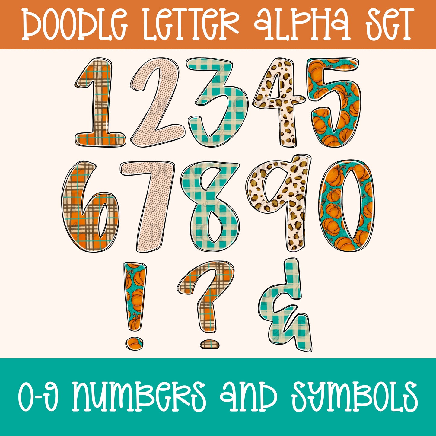 Fall Harvest Doodle Alpha Set