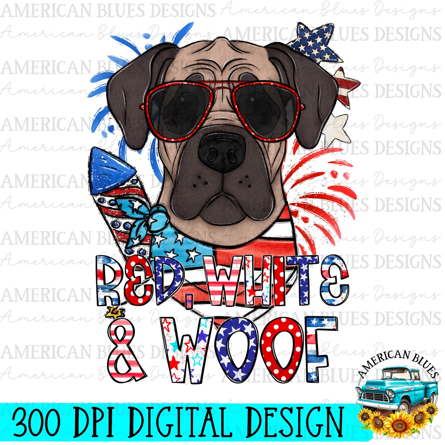 Red, White & Woof 4th of July dogs Bundle