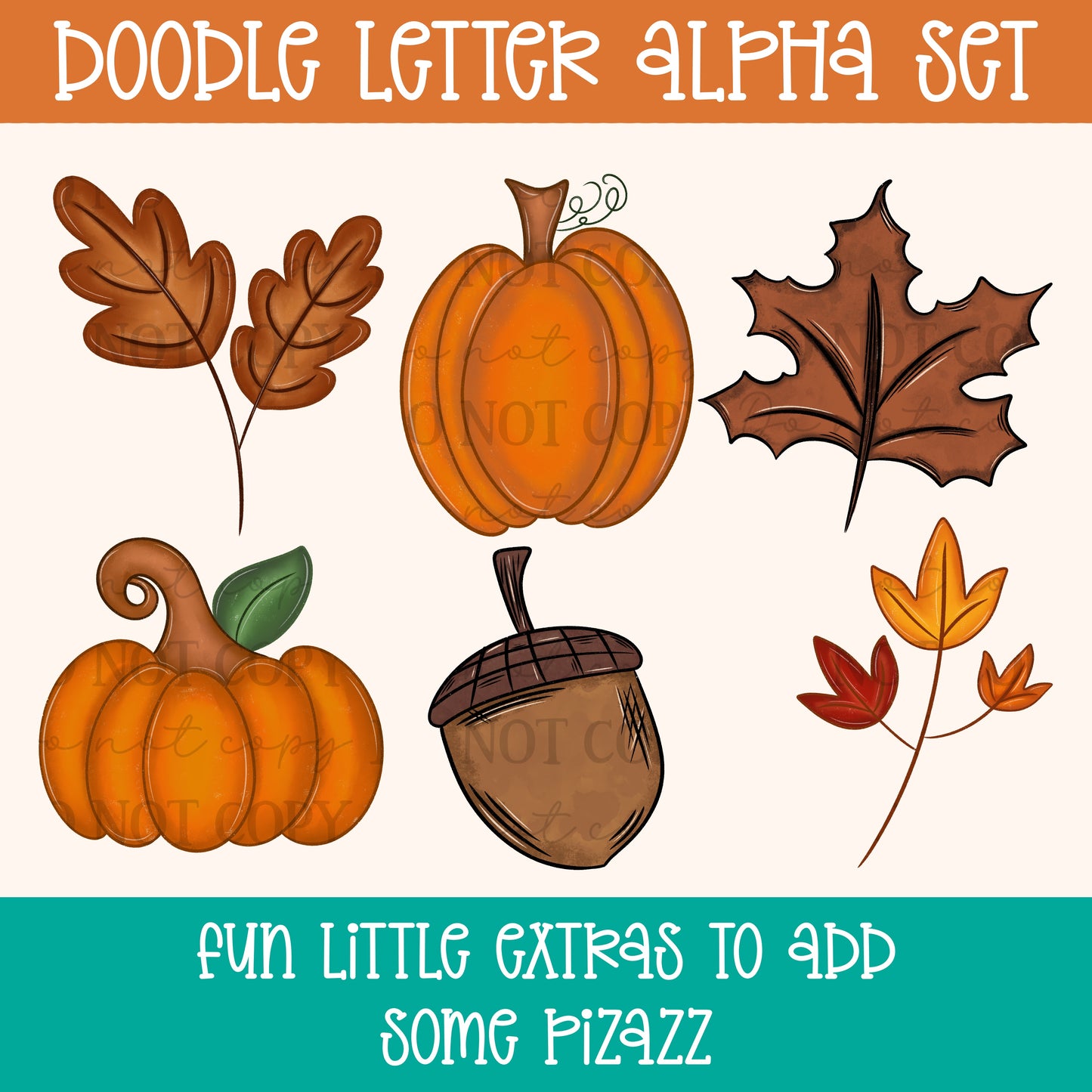 Fall Harvest Doodle Alpha Set