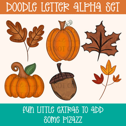 Fall Harvest Doodle Alpha Set