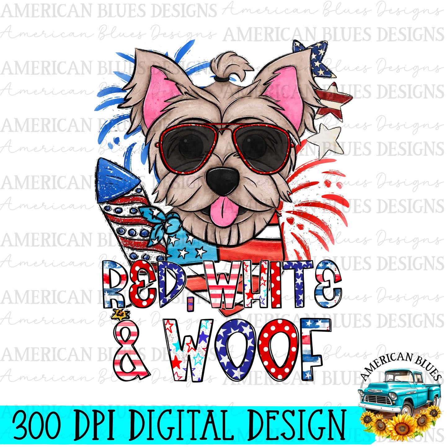 Red, White & Woof 4th of July dogs Bundle