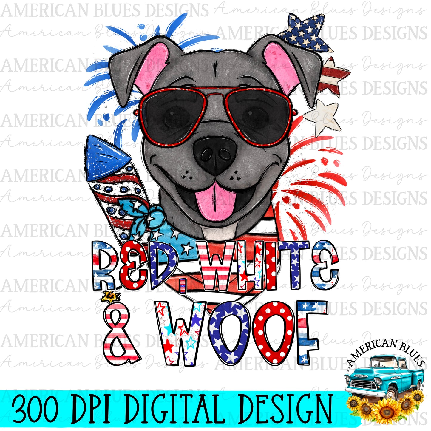 Red, White & Woof 4th of July dogs Bundle