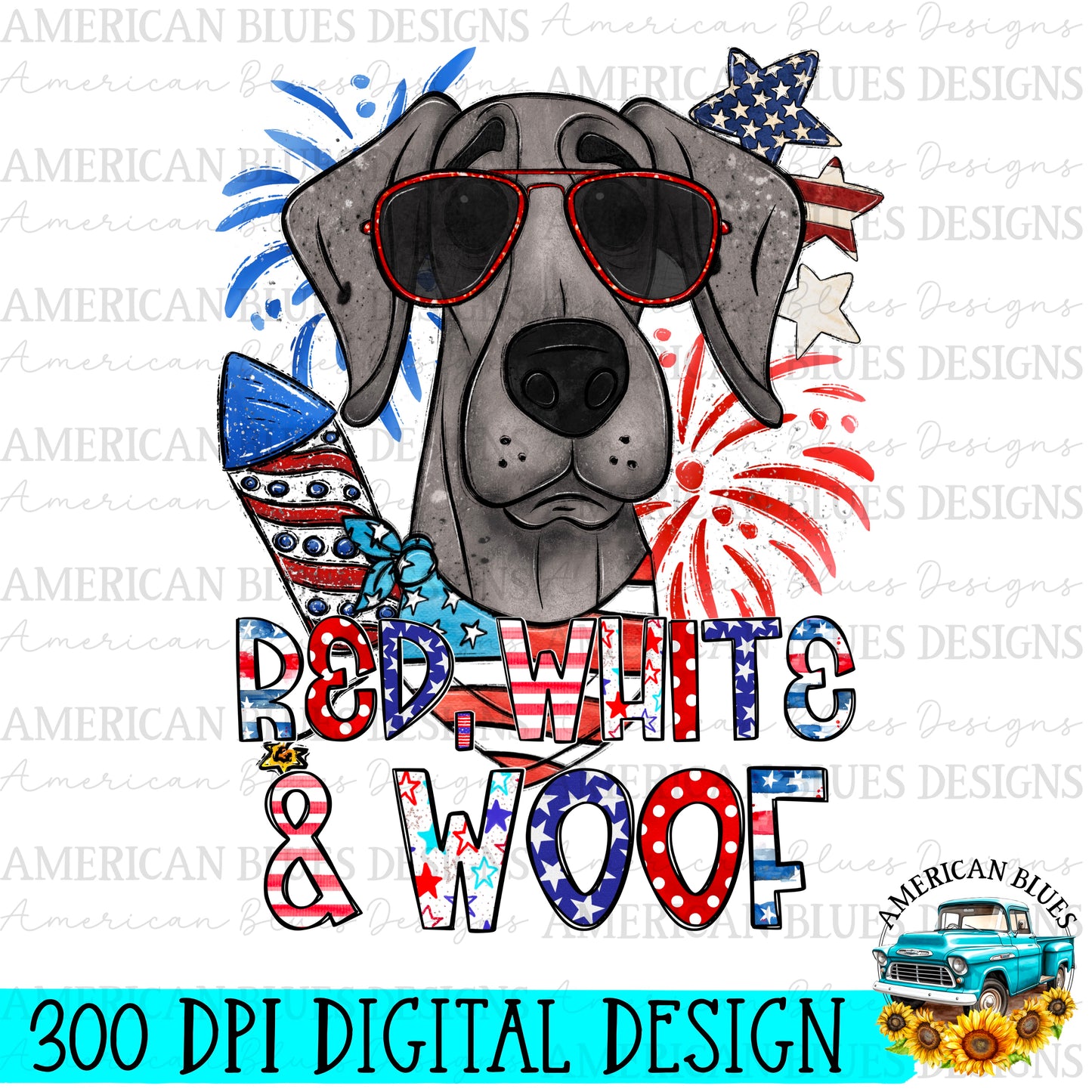 Red, White & Woof 4th of July dogs Bundle