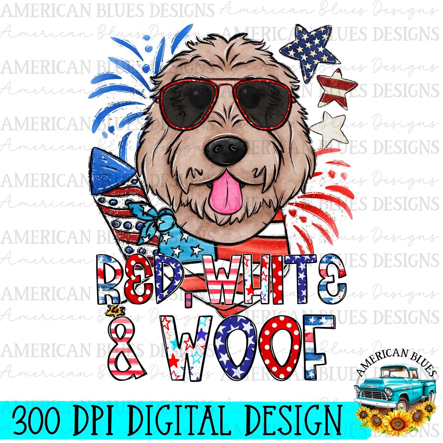 Red, White & Woof 4th of July dogs Bundle