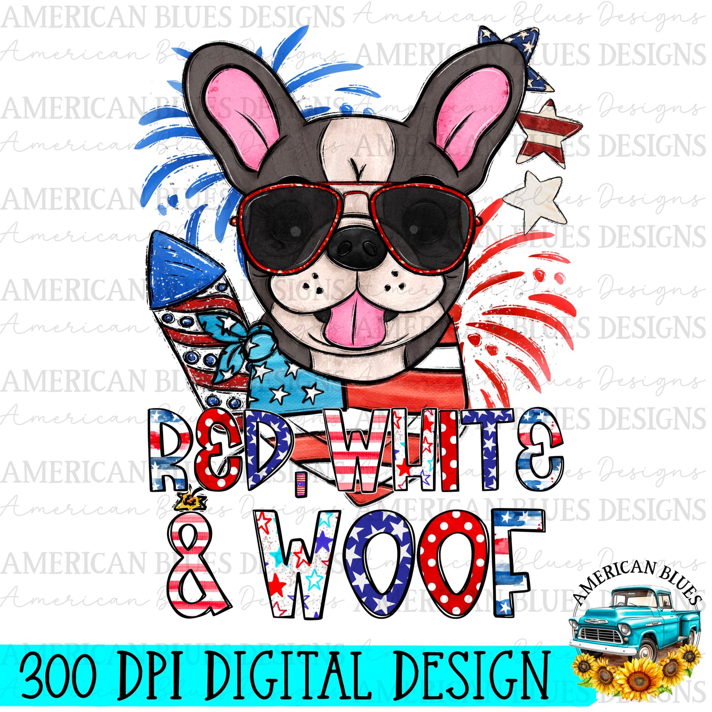 Red, White & Woof 4th of July dogs Bundle