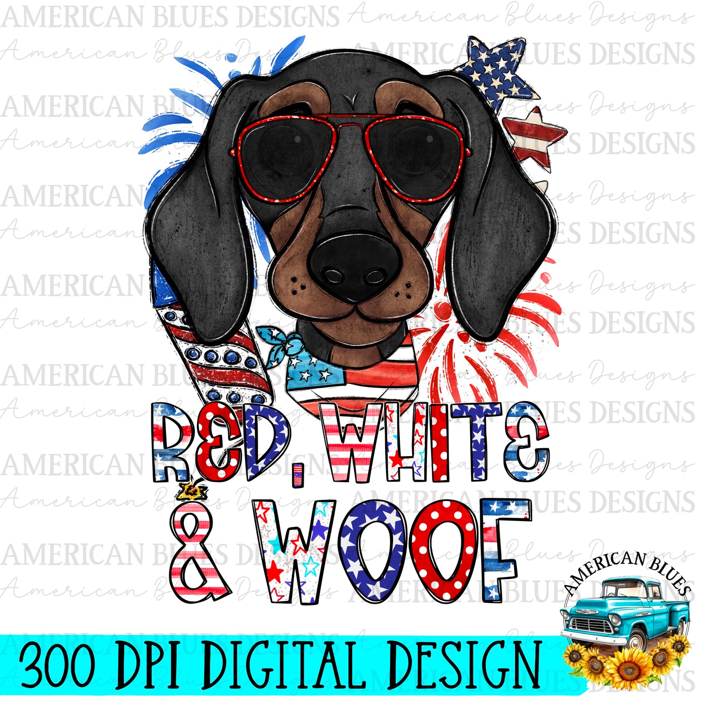 Red, White & Woof 4th of July dogs Bundle