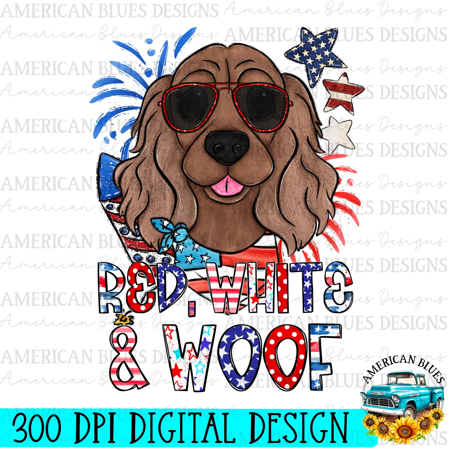 Red, White & Woof 4th of July dogs Bundle