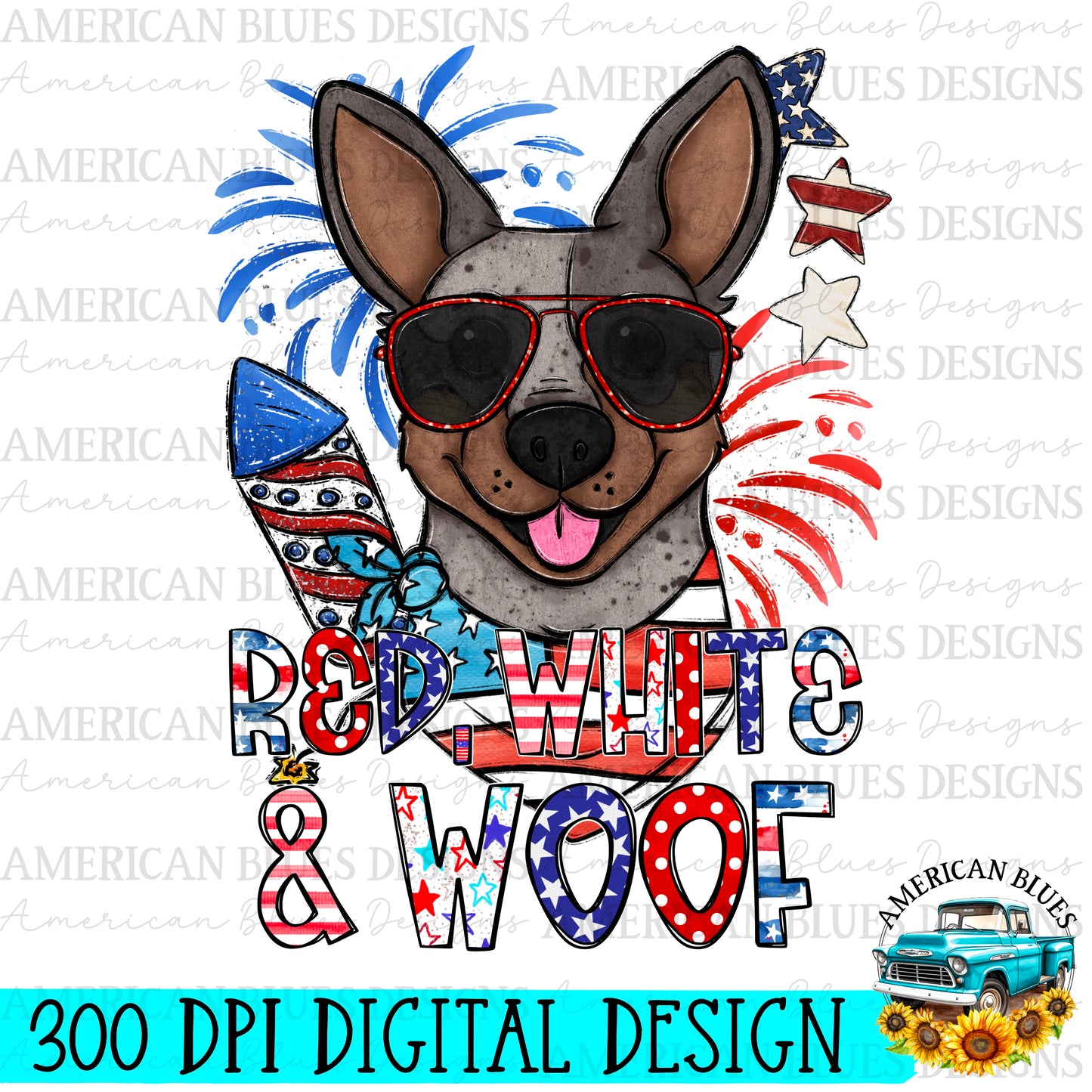 Red, White & Woof 4th of July dogs Bundle