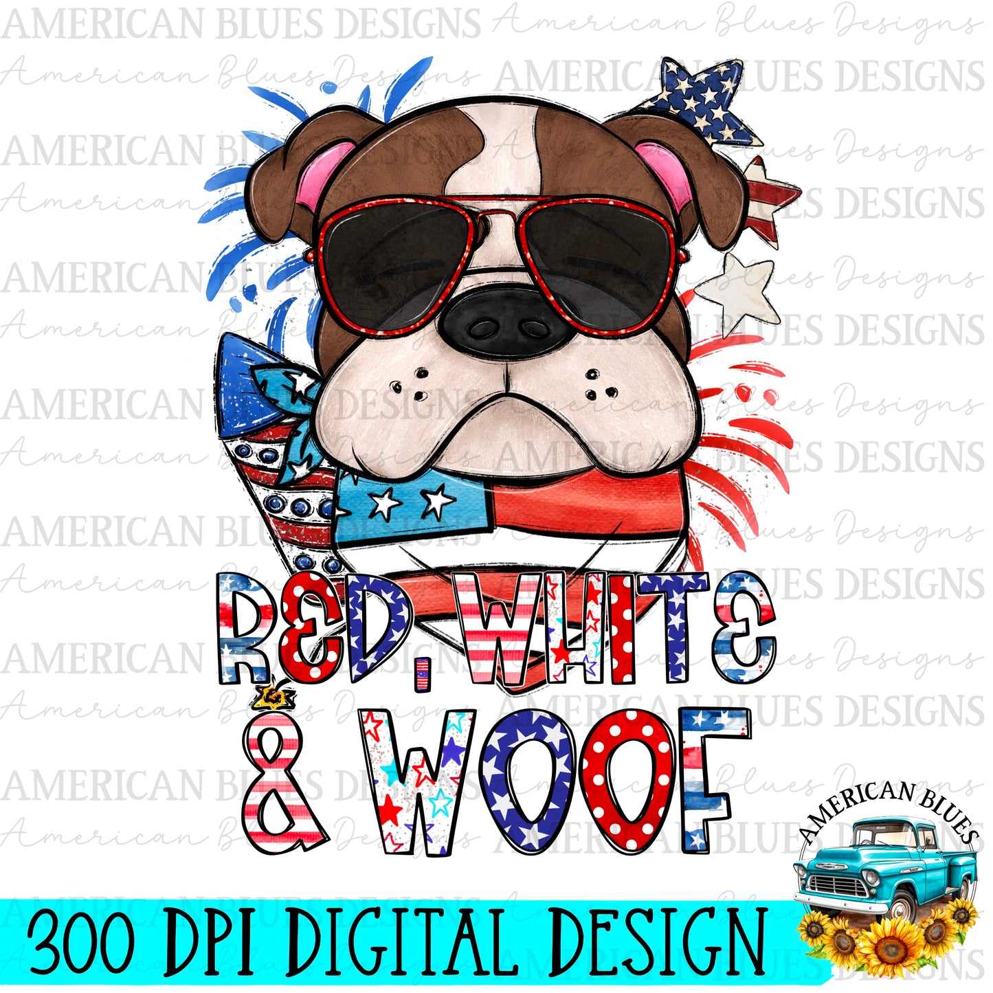 Red, White & Woof 4th of July dogs Bundle