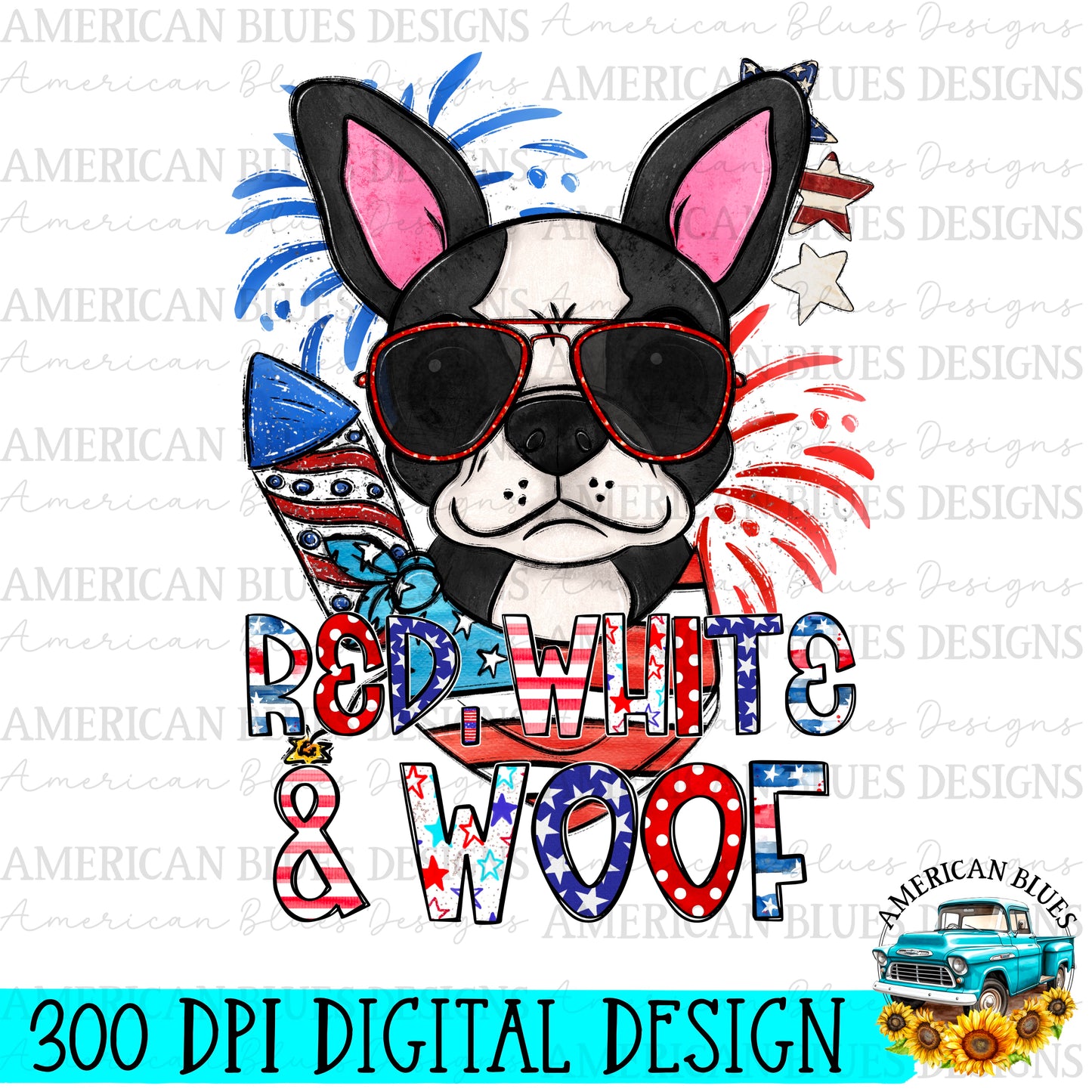 Red, White & Woof 4th of July dogs Bundle