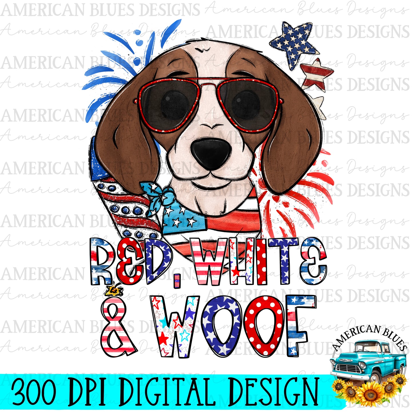 Red, White & Woof 4th of July dogs Bundle