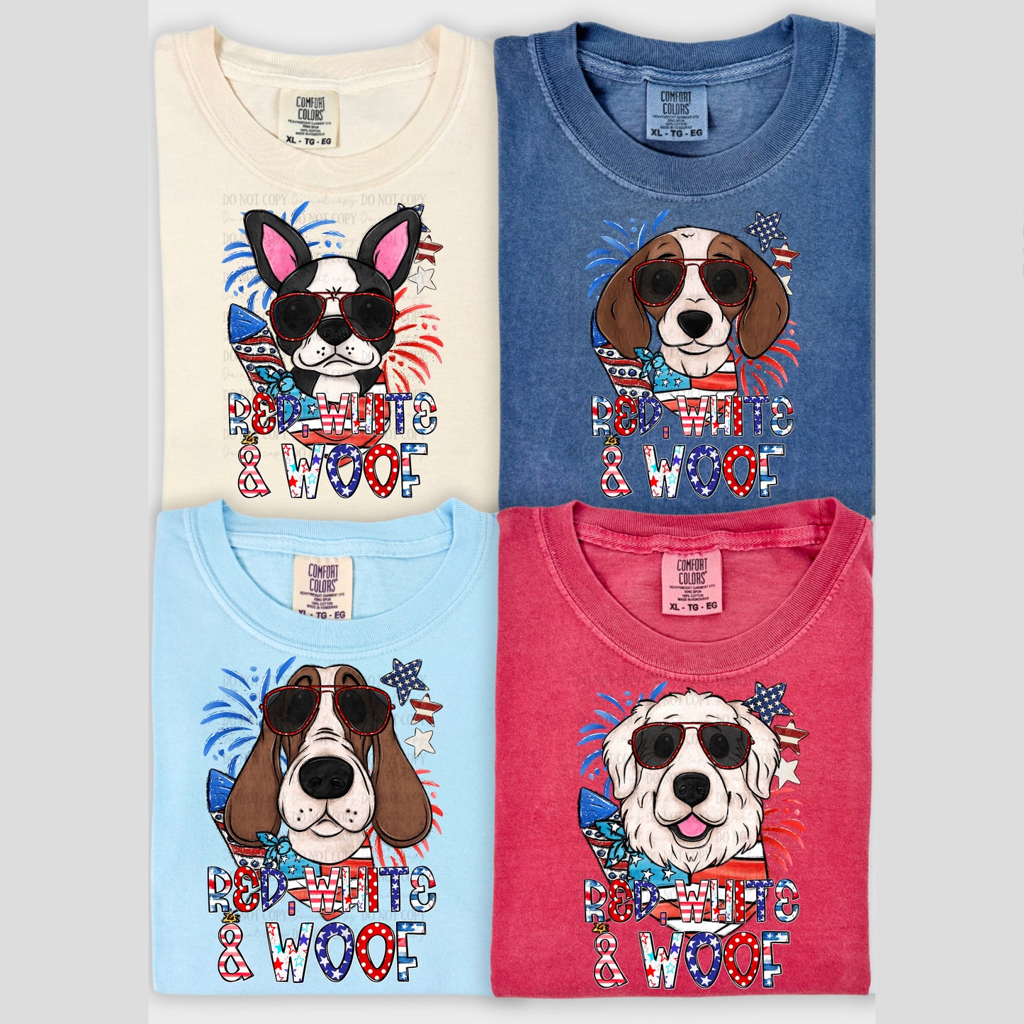 Red, White & Woof 4th of July dogs Bundle