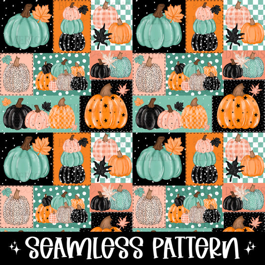 Pumpkins Patchwork seamless