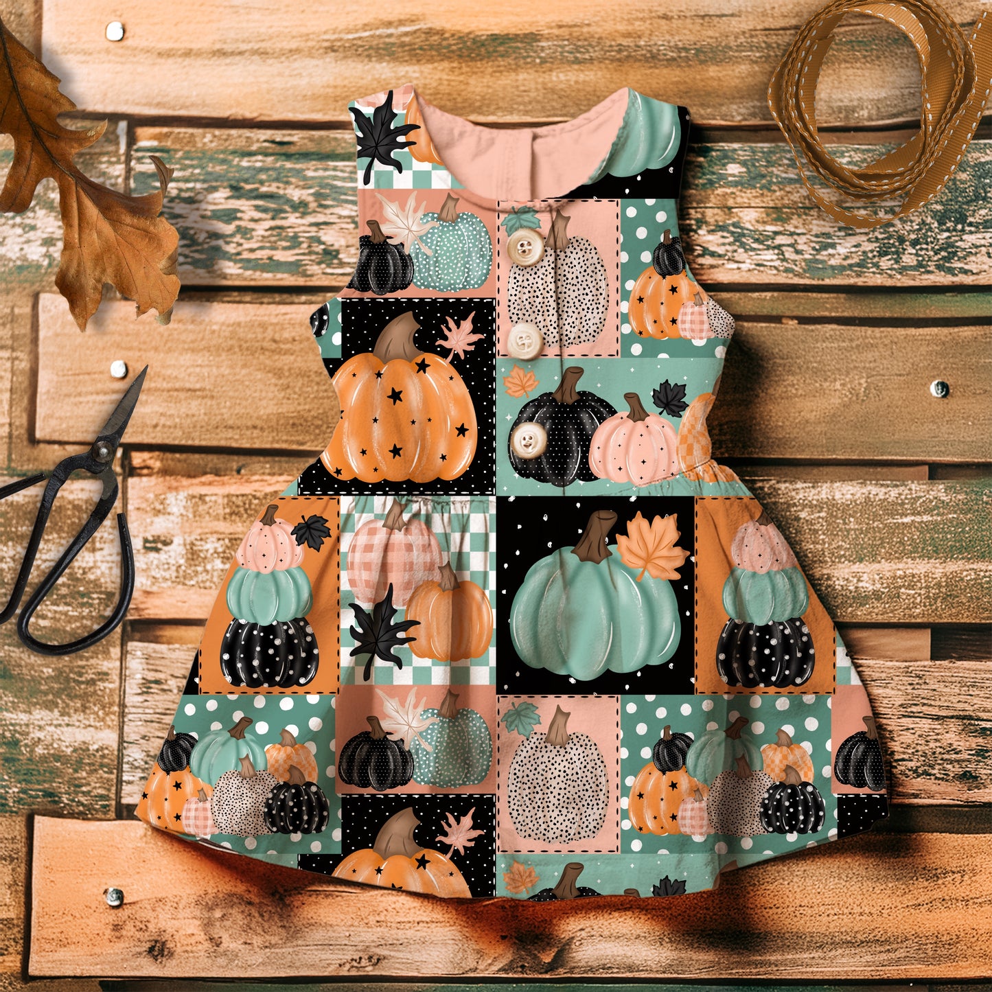 Pumpkins Patchwork seamless