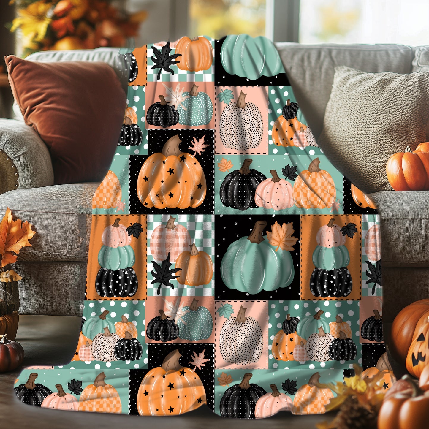 Pumpkins Patchwork seamless
