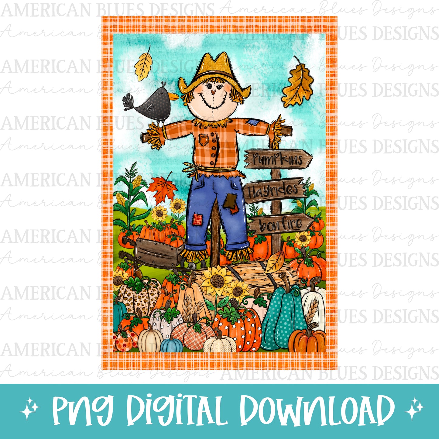 Scarecrow Pumpkin Harvest Yard Flag