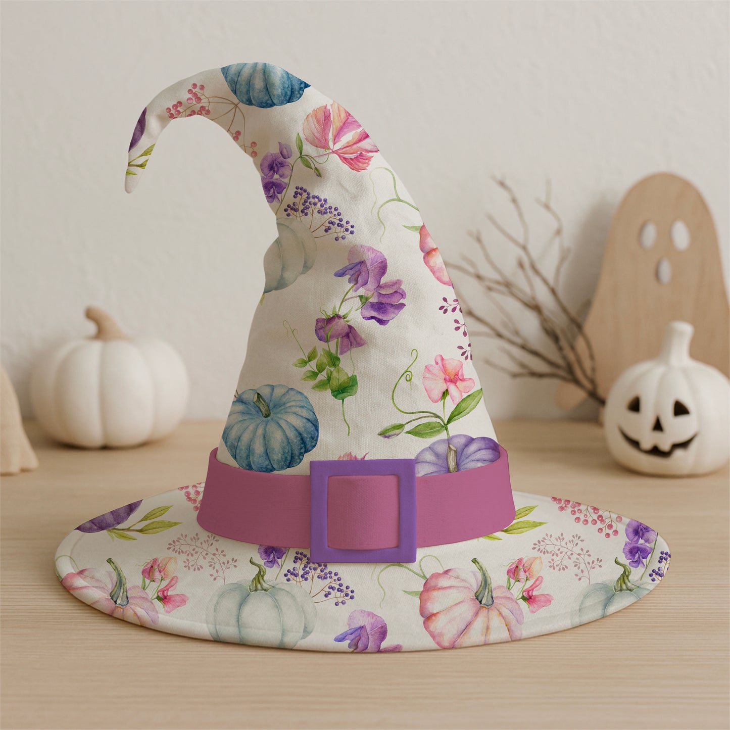 Sweet Peas & Pumpkins seamless pattern