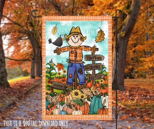 Scarecrow Pumpkin Harvest Yard Flag