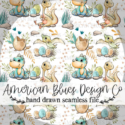 Cute Dinos seamless pattern