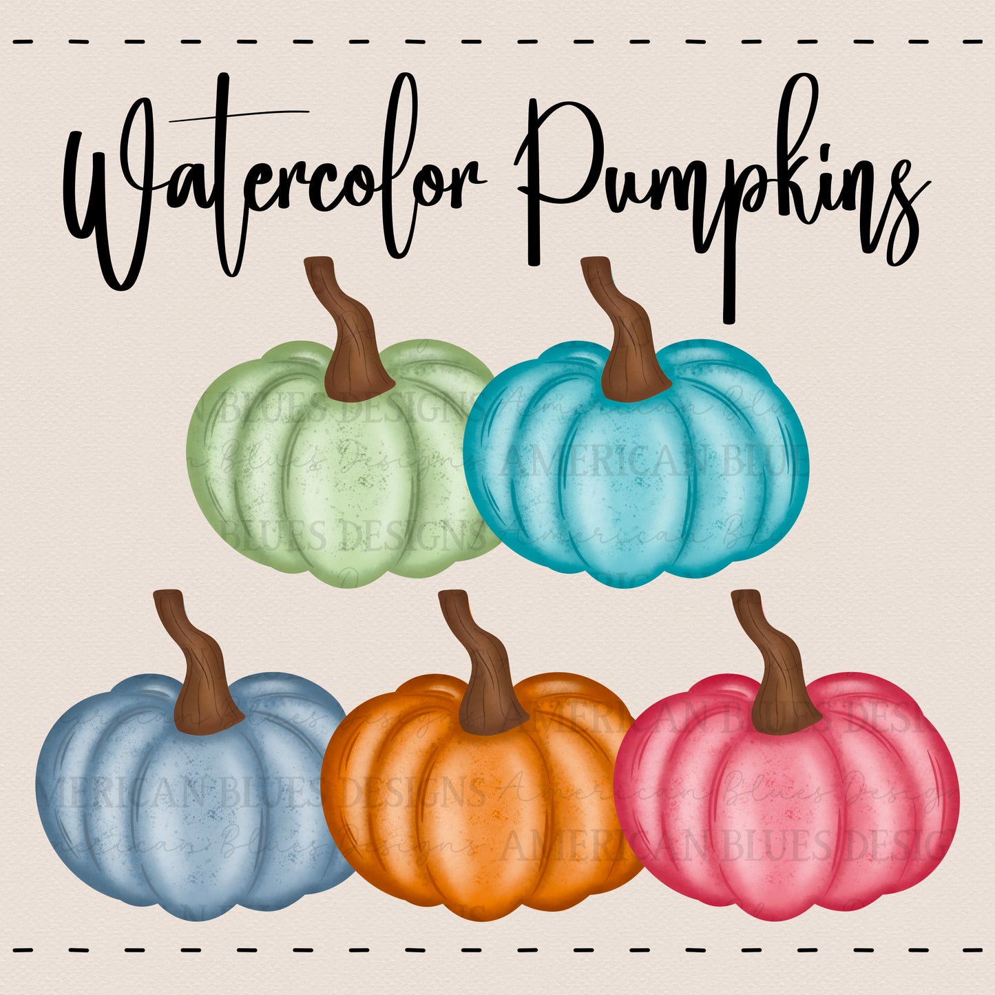 Watercolor Pumpkins Clipart