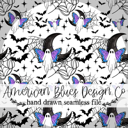 Butterfly Ghostie seamless pattern