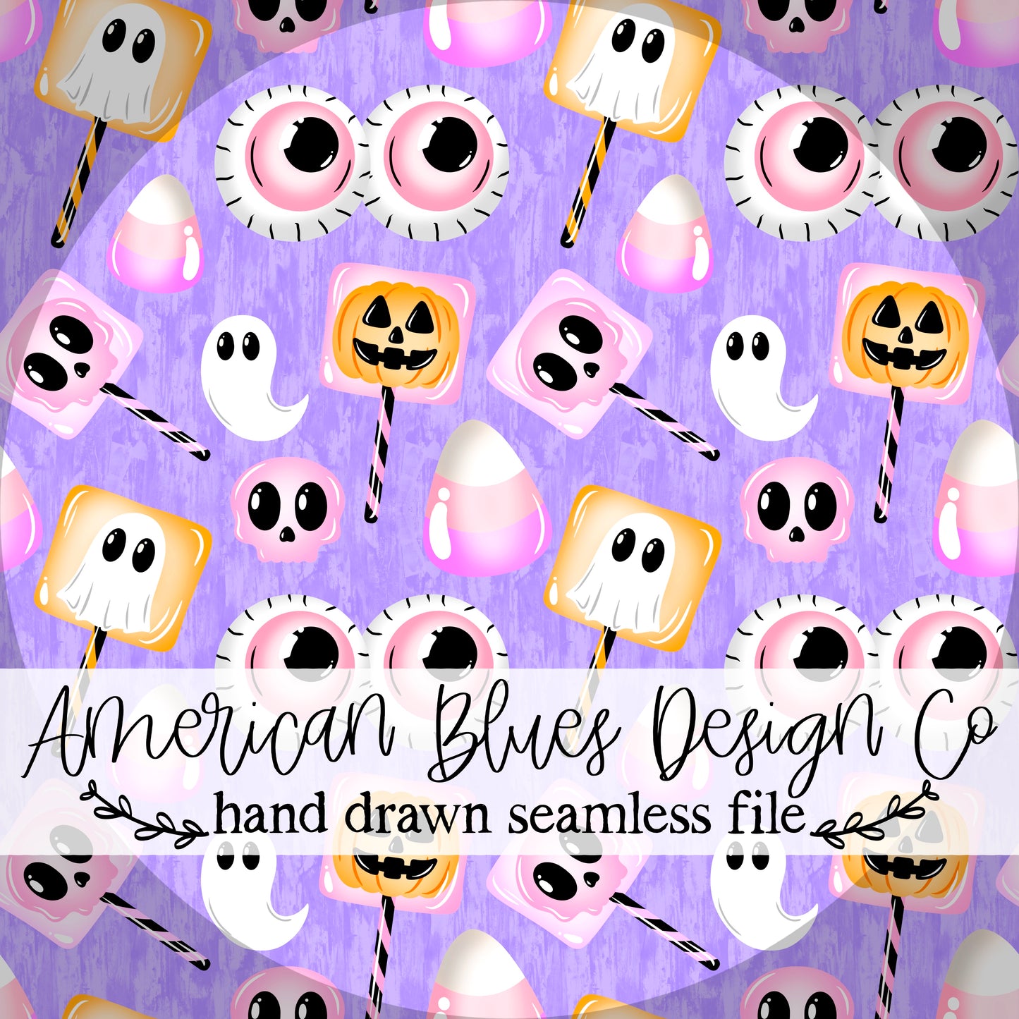 Spooky Pastel Candy seamless pattern