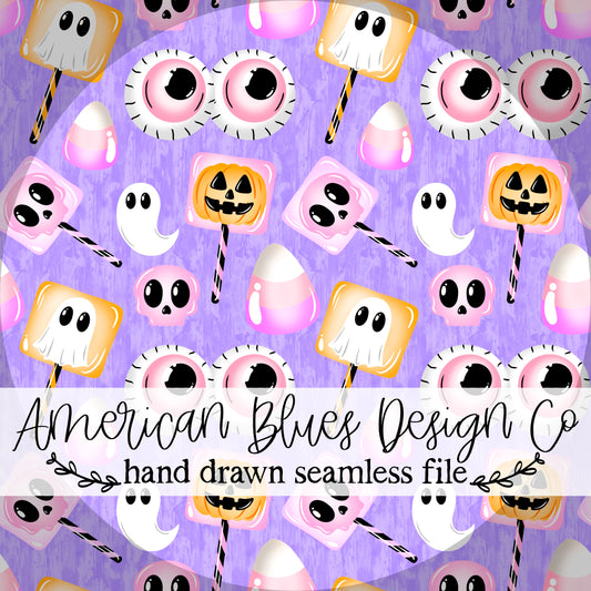 Spooky Pastel Candy seamless pattern