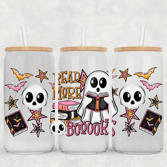 Read more booooks 16oz glass can wrap