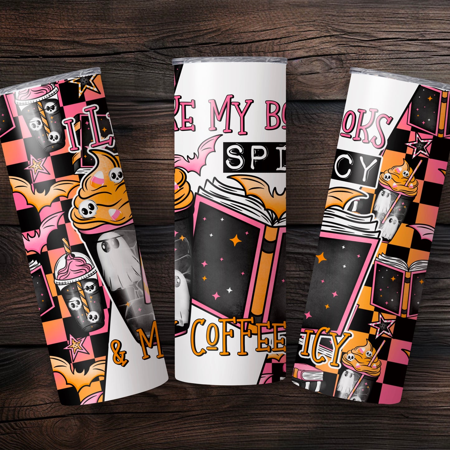 I like my books spicy and my coffee icy 20oz tumbler wrap