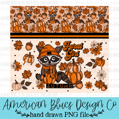 Feral Girl Fall 20oz tumbler wrap