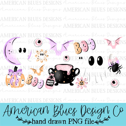Boo pastel ghost 16oz glass can wrap