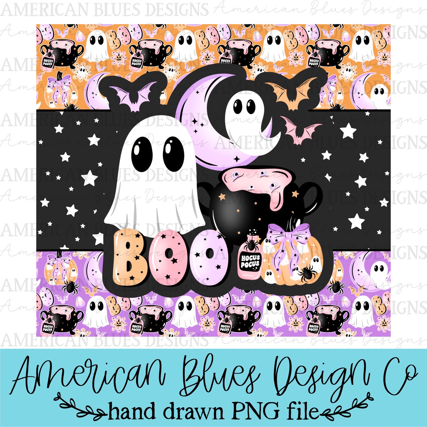 Boo pastel ghost 20oz tumbler wrap