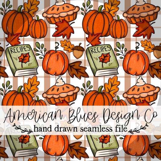 Pumpkin Pie seamless pattern