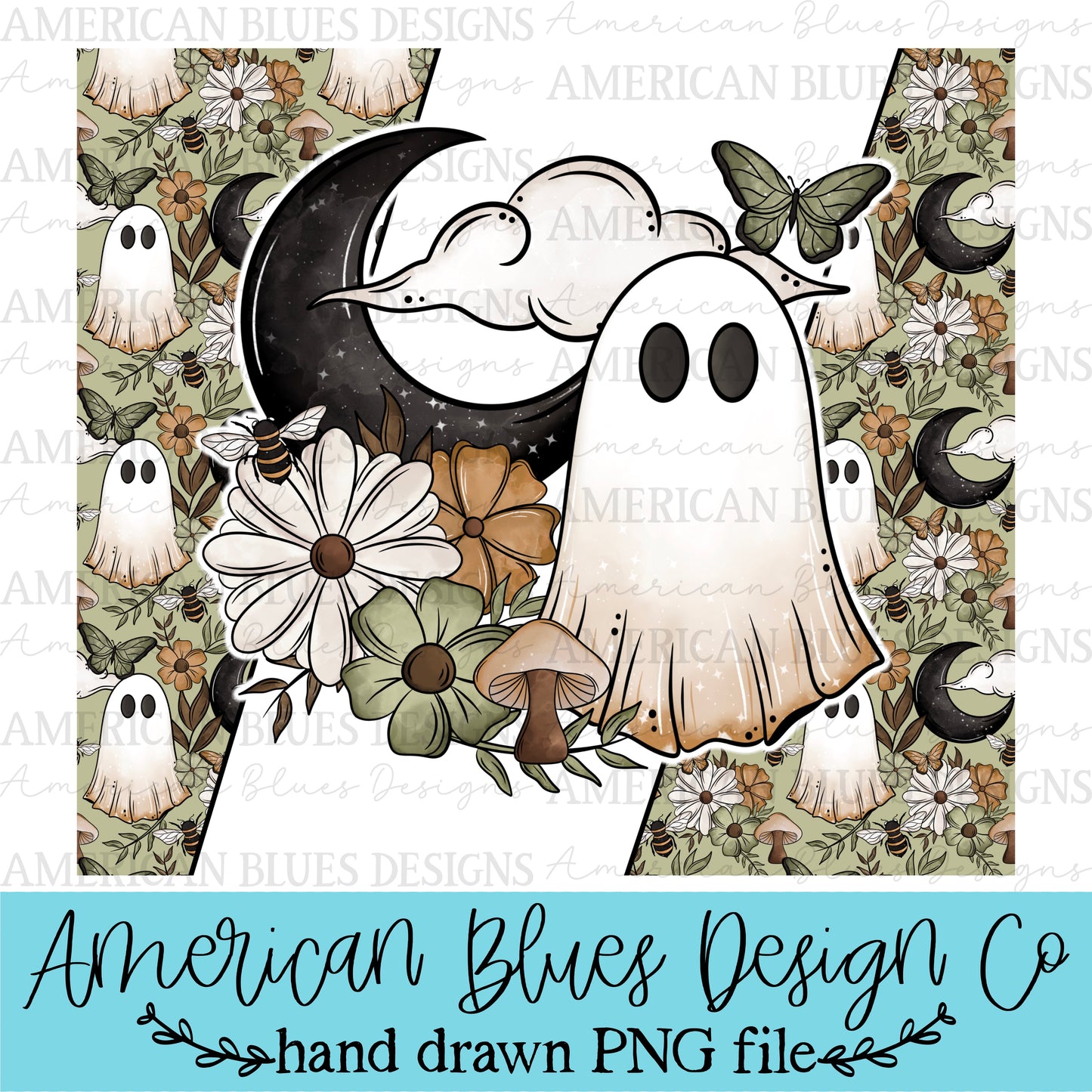 Dark Cottage Ghost 20oz tumbler wrap
