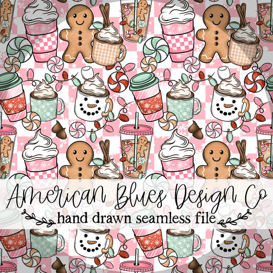 Christmas Cocoa and gingerbread seamless