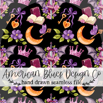 Violet Fantasy Bookish seamless