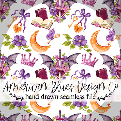 Violet Fantasy Bookish seamless