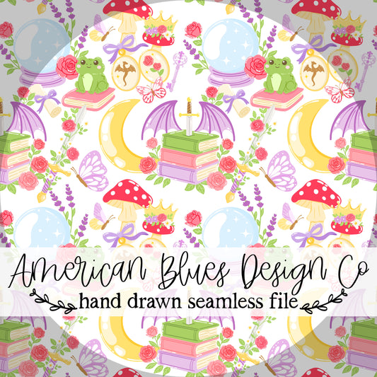 Whimsical Fantasy Bookish seamless