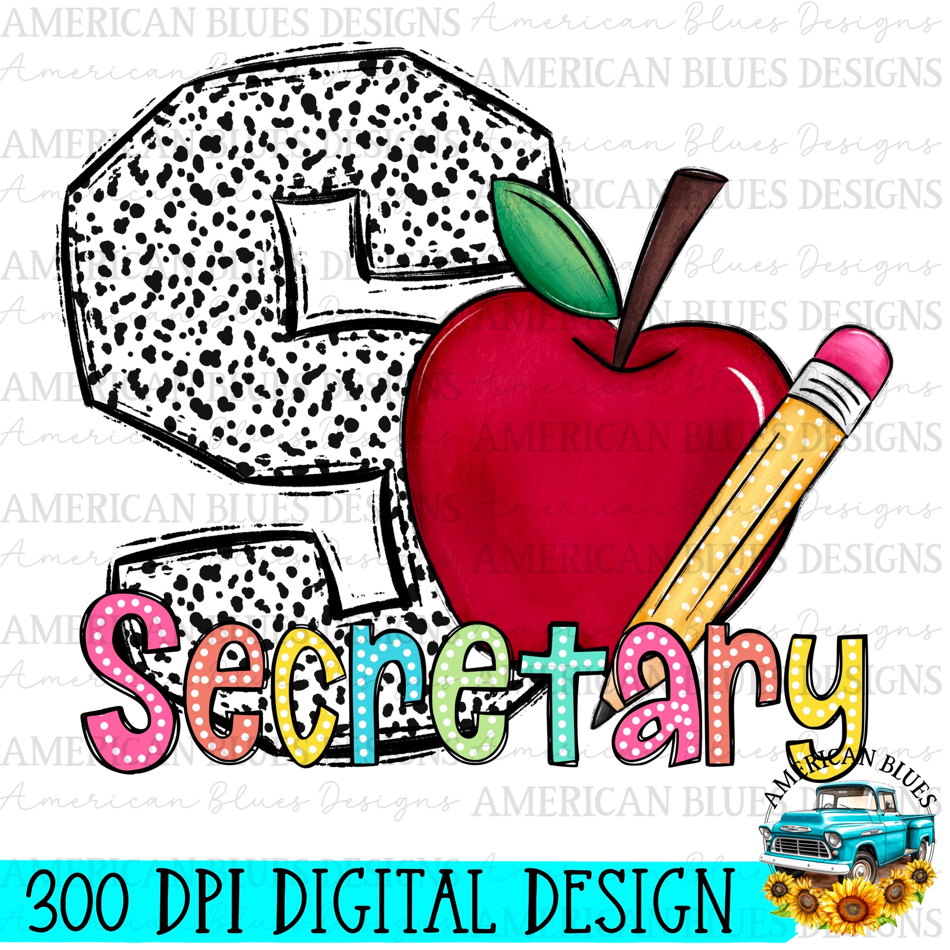 Colorful Class Doodle Digital Design | American Blues Designs