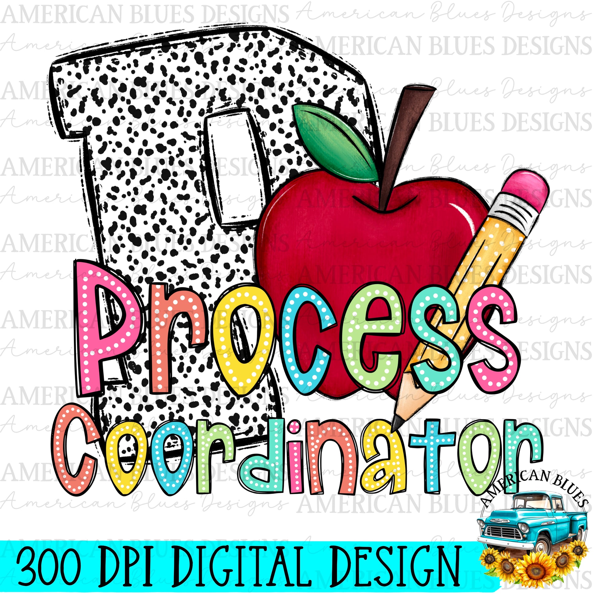 Colorful Class Doodle Digital Design | American Blues Designs