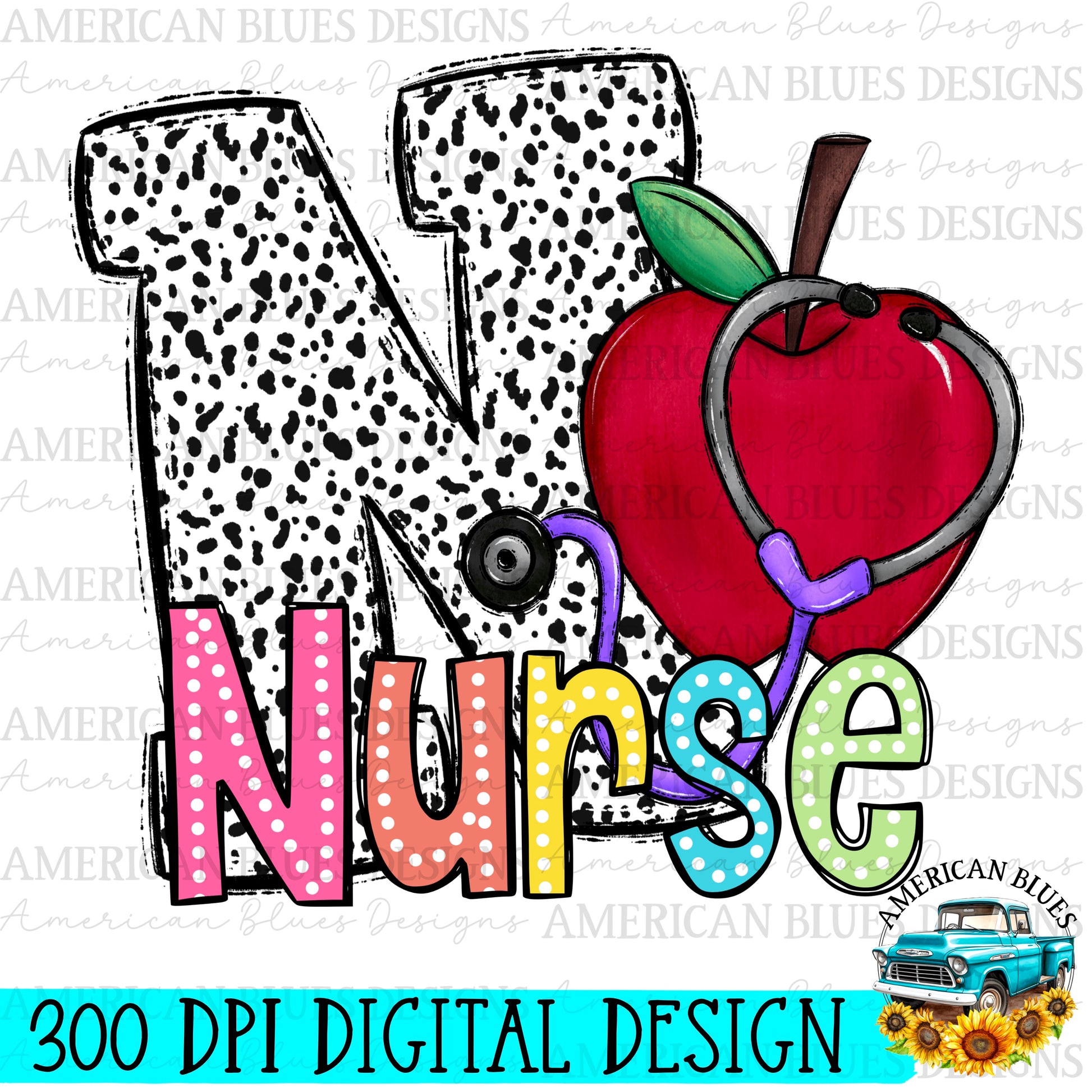 Colorful Class Doodle Digital Design | American Blues Designs