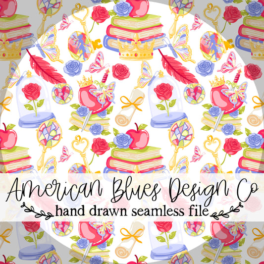 Broken Hearts Fantasy Bookish seamless