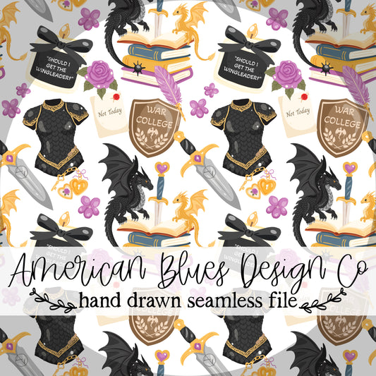 Dragon Wingleader Bookish seamless